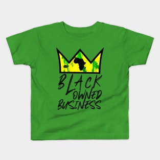 Black Owned Business African Crown Kids T-Shirt